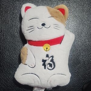 Chinese New Year White and Brown Lucky Cat Plush Toy